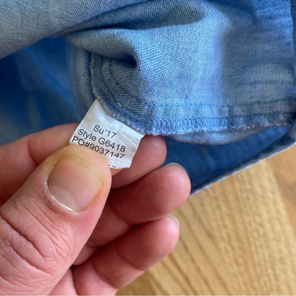 Crewcuts Tie Front Denim Shirt Size 12 - Picture 4 of 6